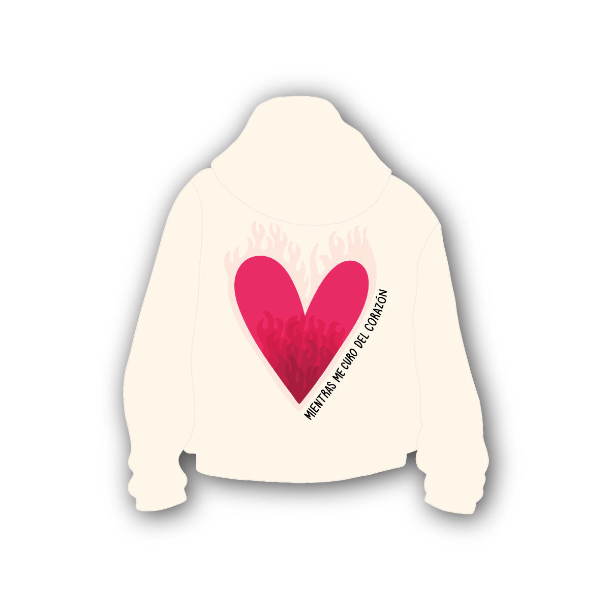 Hoodie Mientras Me Curo del Corazón | Crema