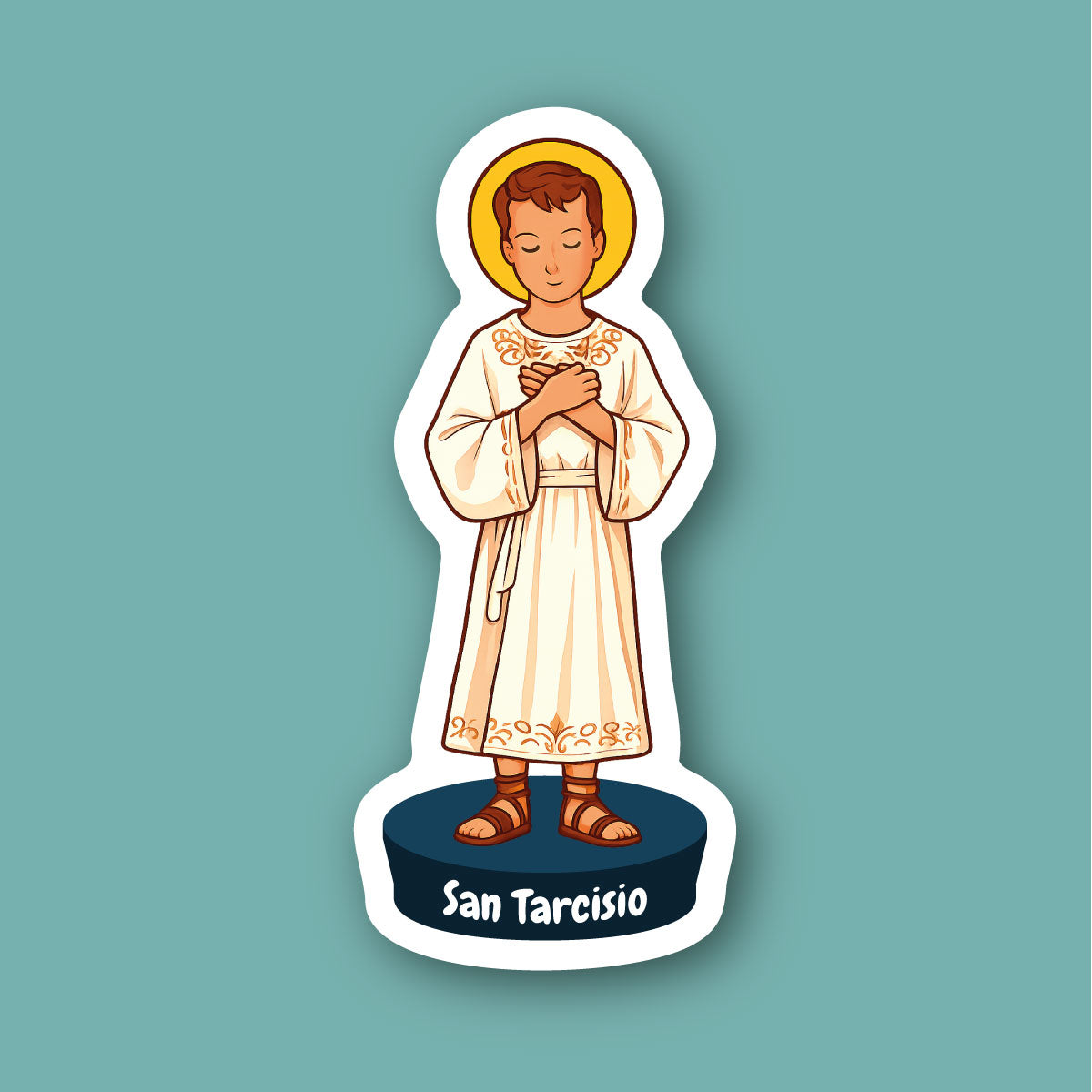 Sticker San Tarsicio | Sticker Católico Waterproof