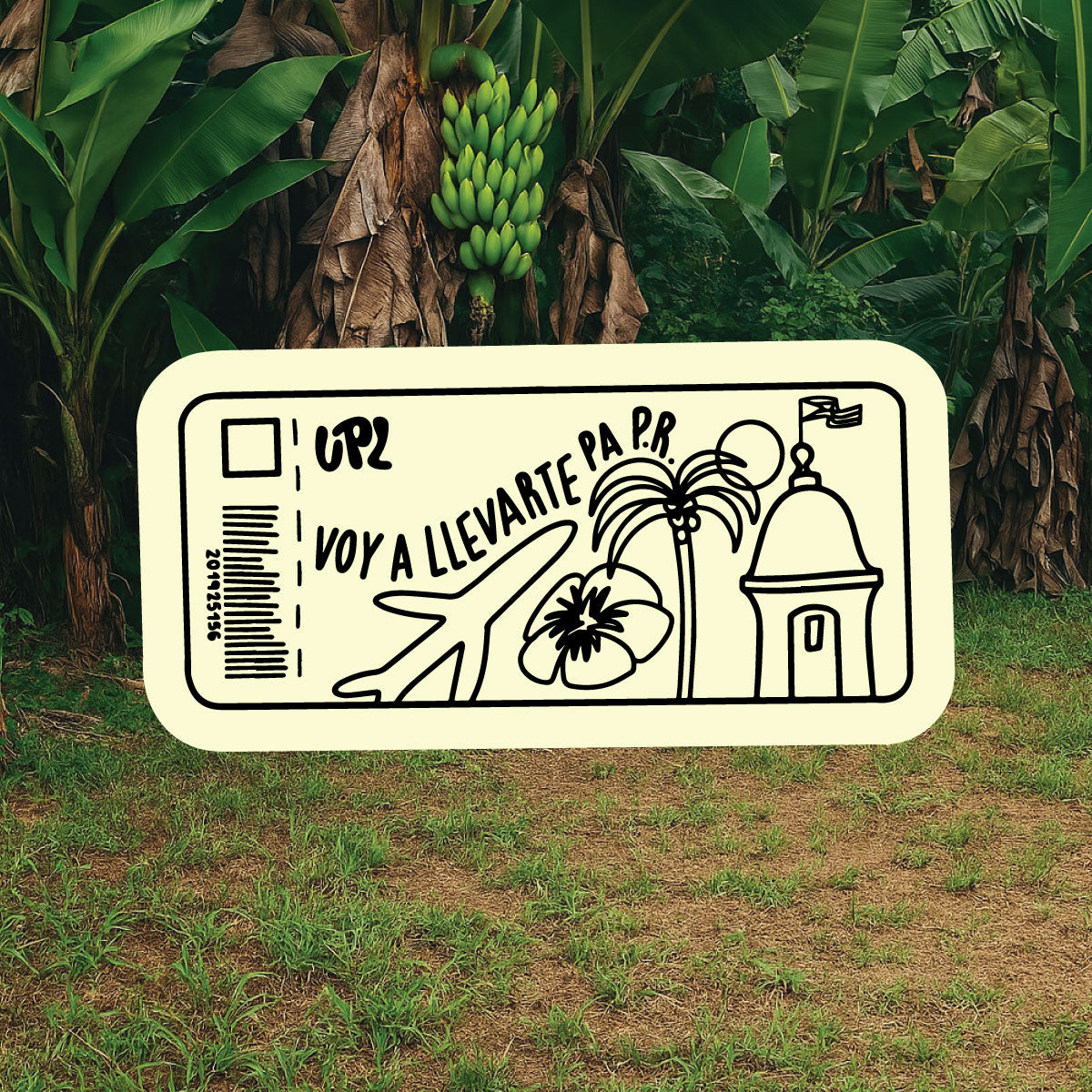 Mini Sticker Voy a Llevarte Pa PR | Glow in the dark