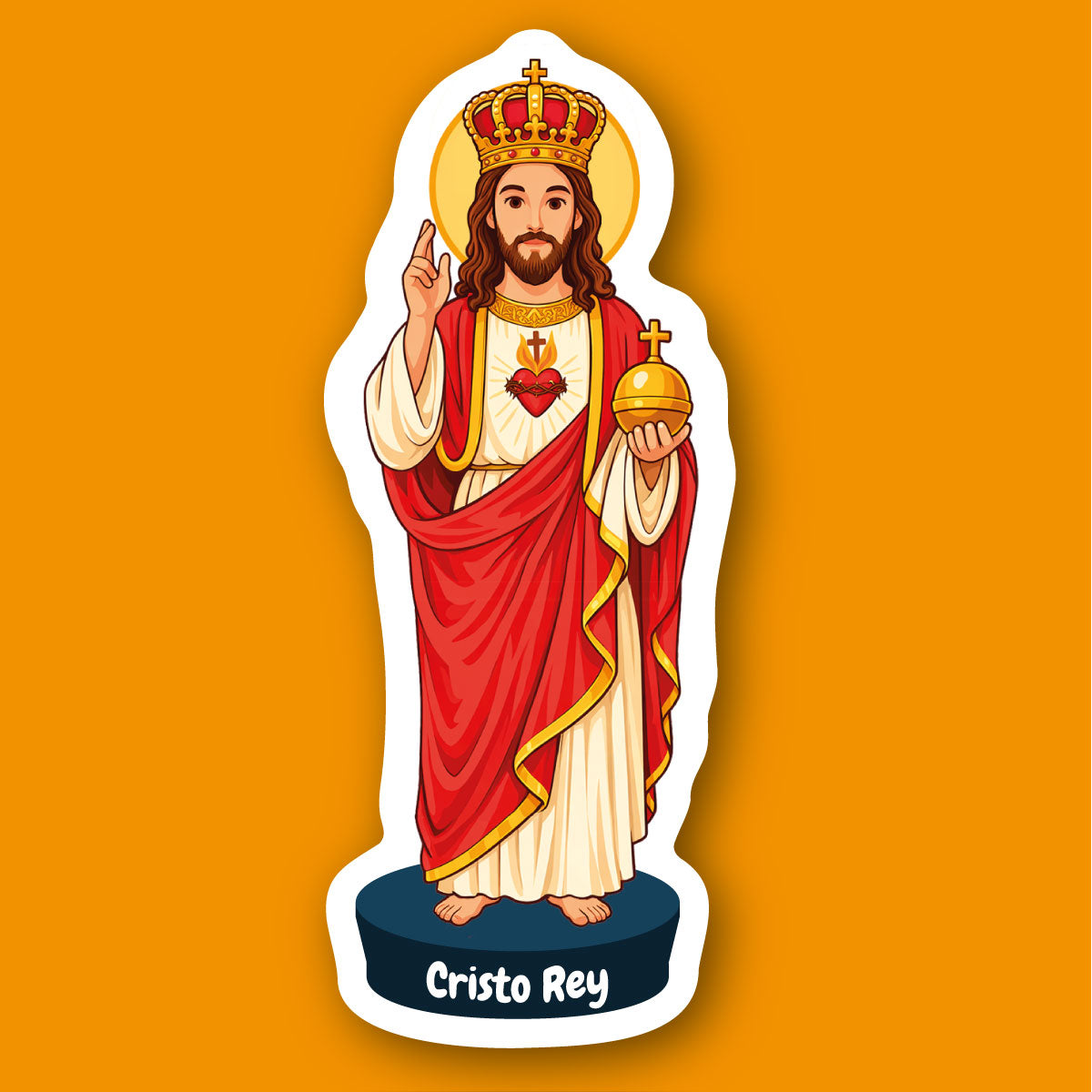 Sticker Cristo Rey | Sticker Católico Waterproof