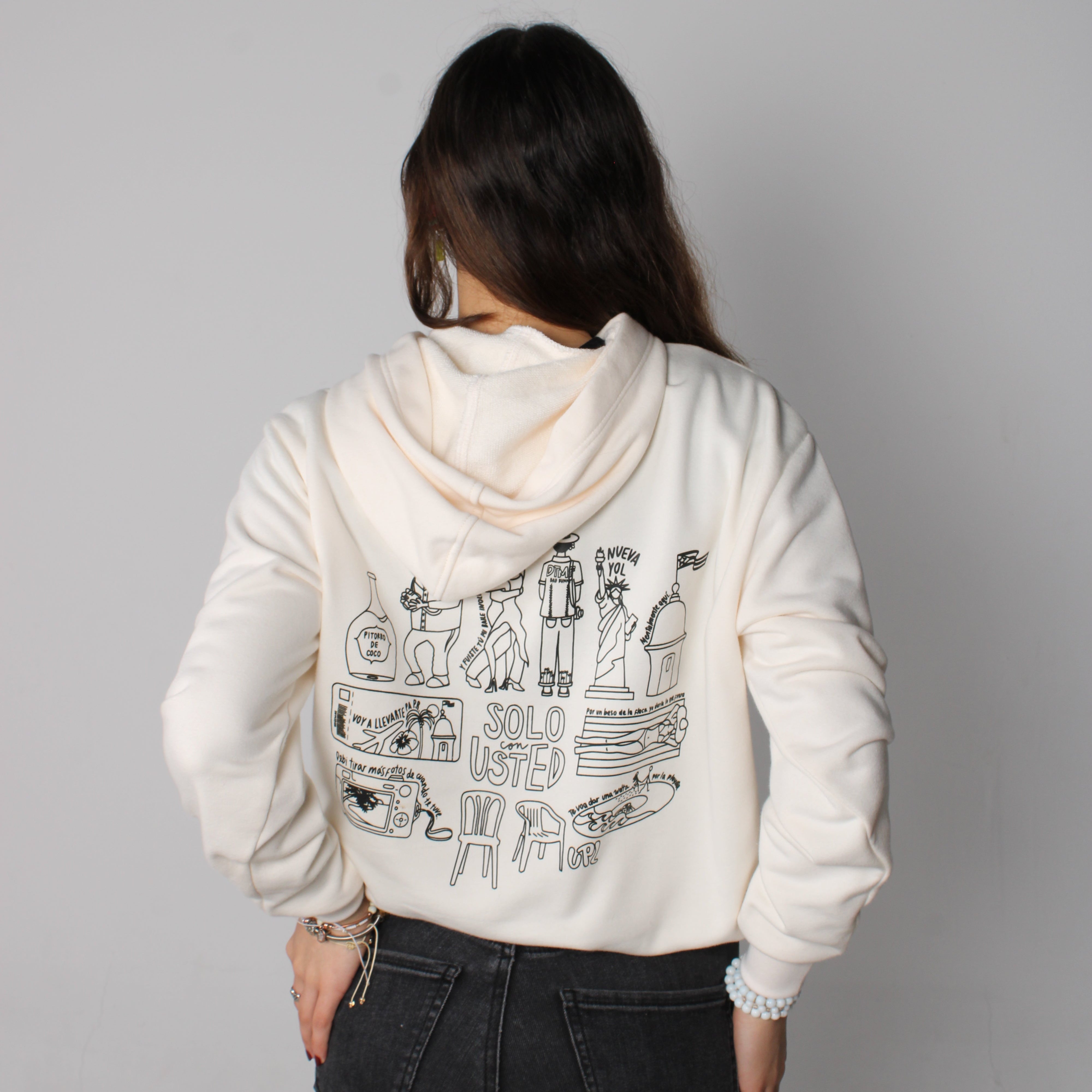 Hoodie DtMF Bad Bunny | Crema