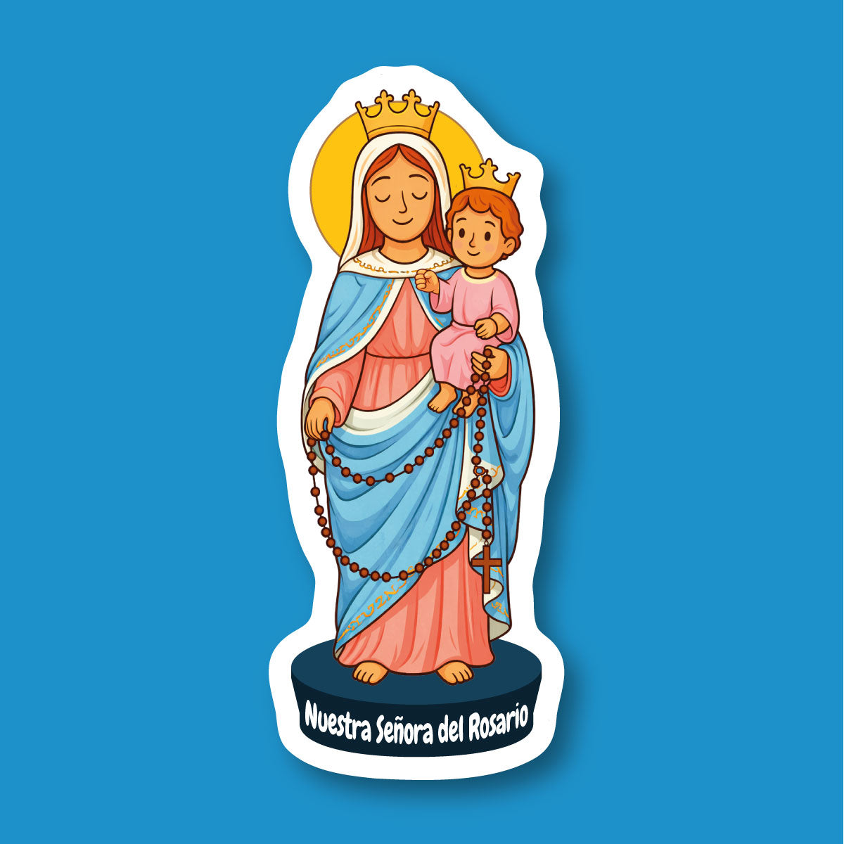 Sticker Nuestra Señora del Rosario  | Sticker Católico Waterproof