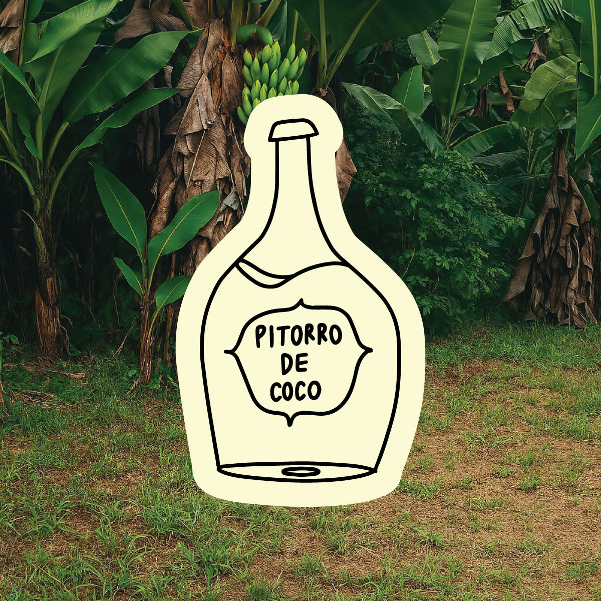 Mini Sticker Pitorro de Coco | Glow in the dark