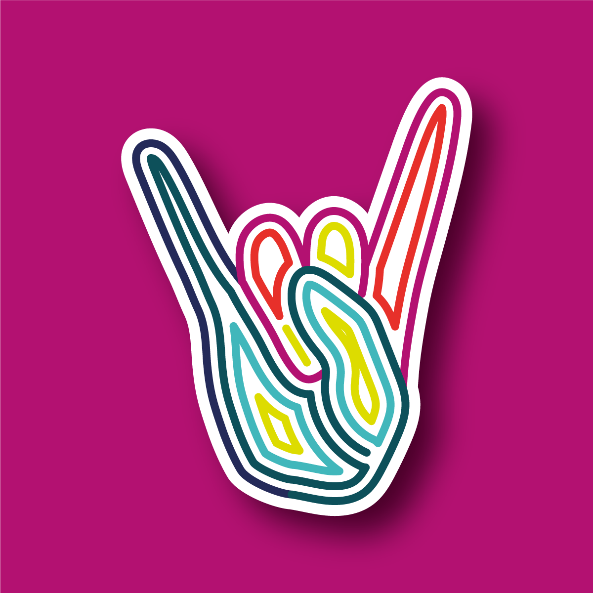 Sticker Inverso Rock Hand