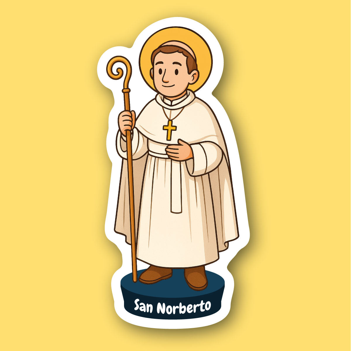 Sticker San Norberto | Sticker Católico Waterproof