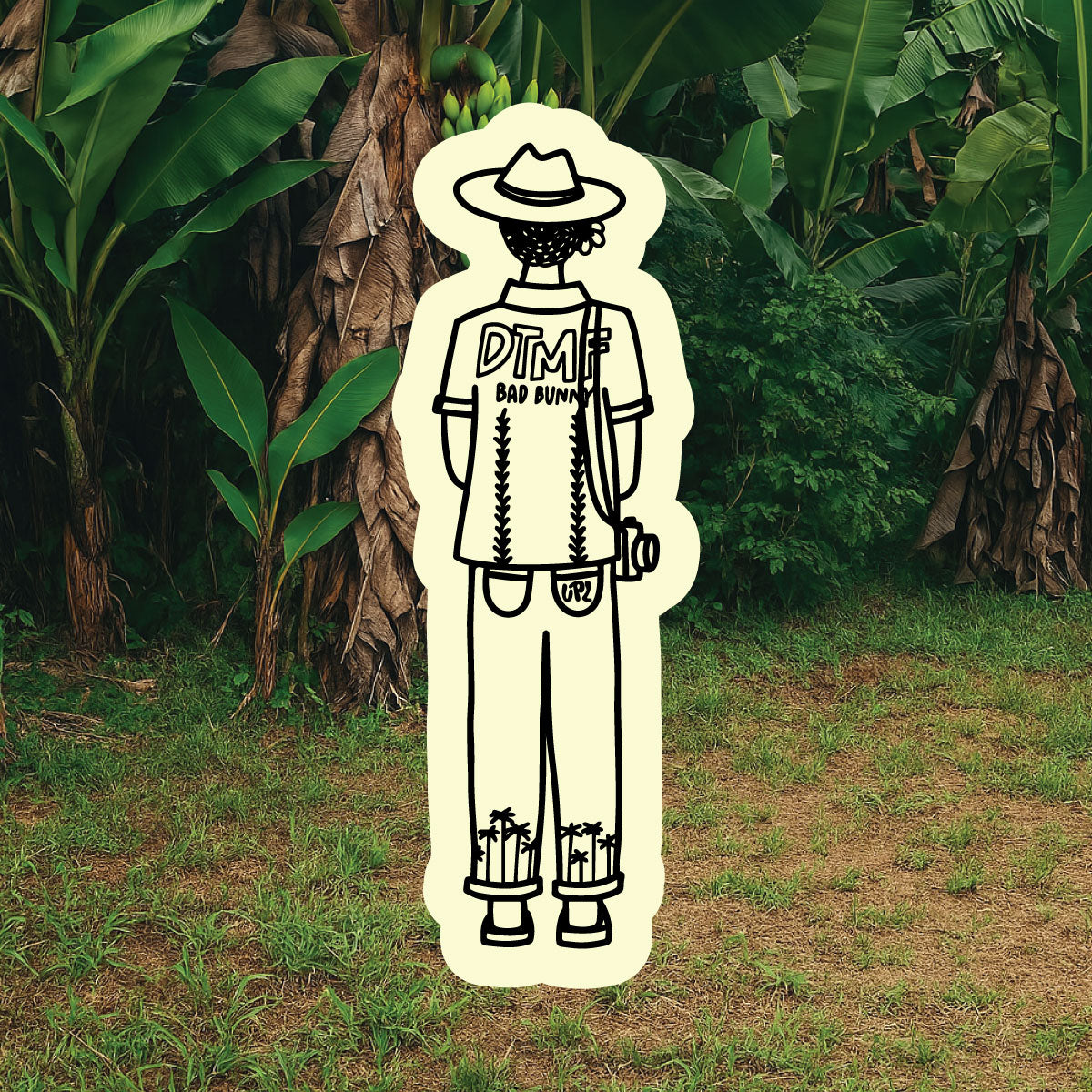 Mini Sticker Bad Bunny Outfit DTMF | Glow in the dark